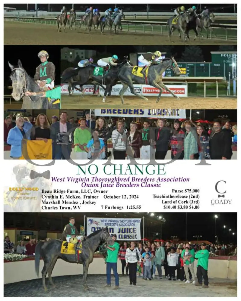 No Change - West Virginia Thoroughbred Breeders Association Onion Juice Classic 10-12-24 R06 Ct