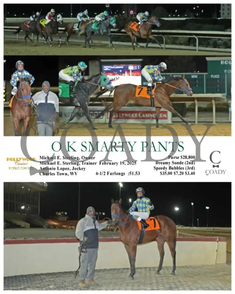 O K SMARTY PANTS - 02-19-25 - R07 - CT Hollywood Casino at Charles Town Races