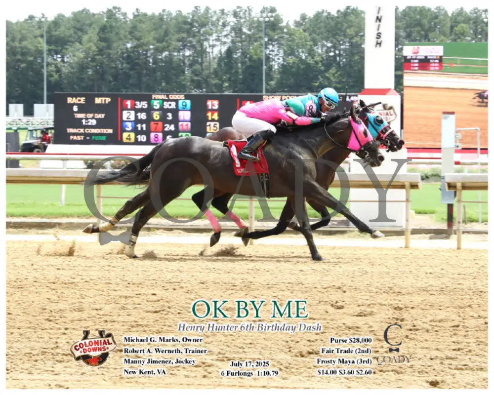 OK BY ME - Henry Hunter 6th Birthday Dash - 07-17-25 - R06 - CNL - Action Colonial Downs