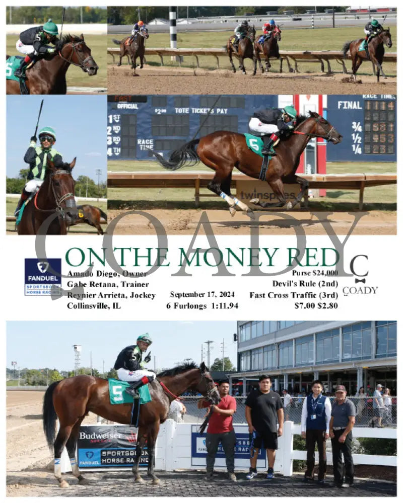 On The Money Red - 09-17-24 R06 Fan Fanduel Sportsbook Horse Racing