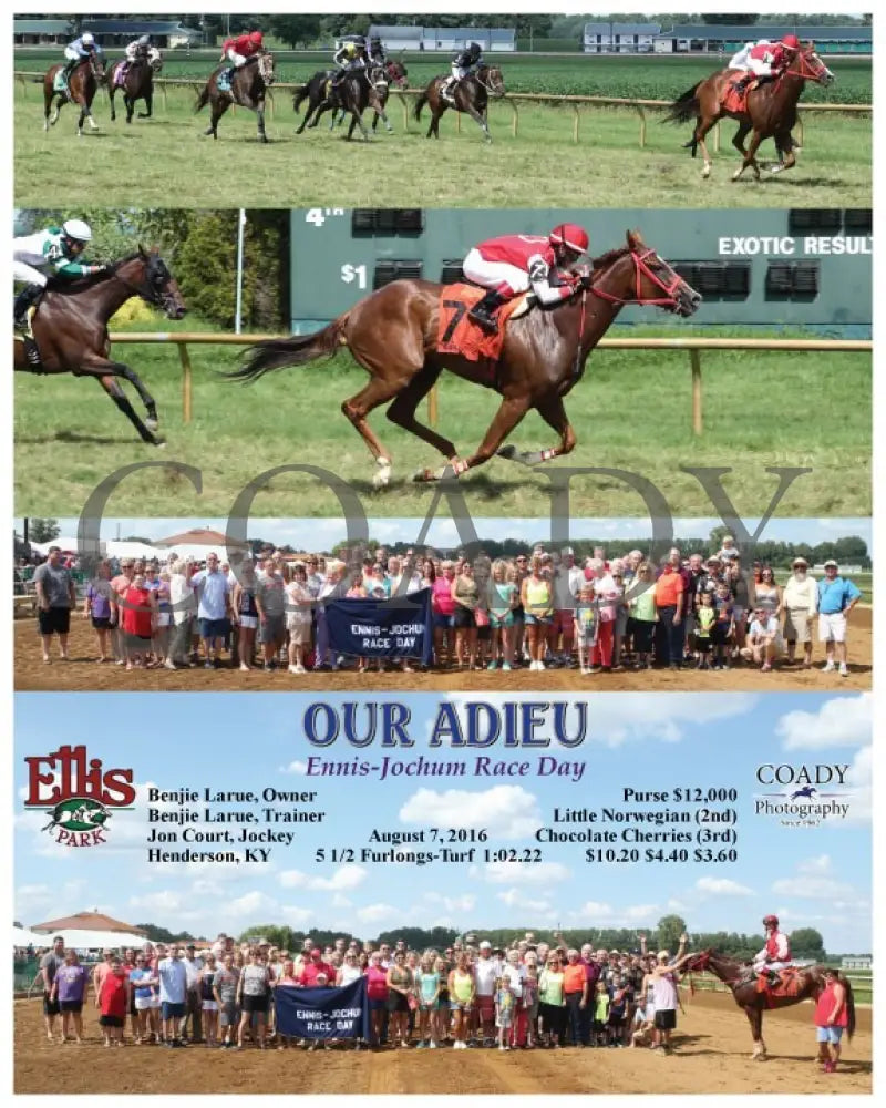 Our Adieu - 080716 Race 05 Elp Ellis Park