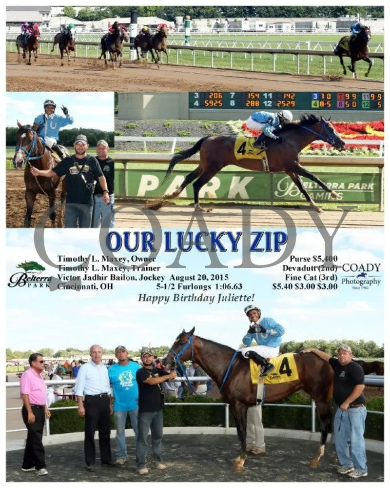 Our Lucky Zip - 082015 Race 07 Btp Belterra Park