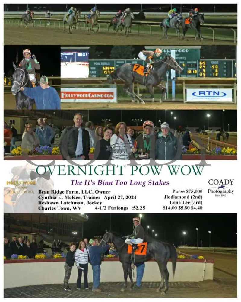 Overnight Pow Wow - The It’s Binn Too Long Stakes 04-27-24 R07 Ct Hollywood Casino At Charles
