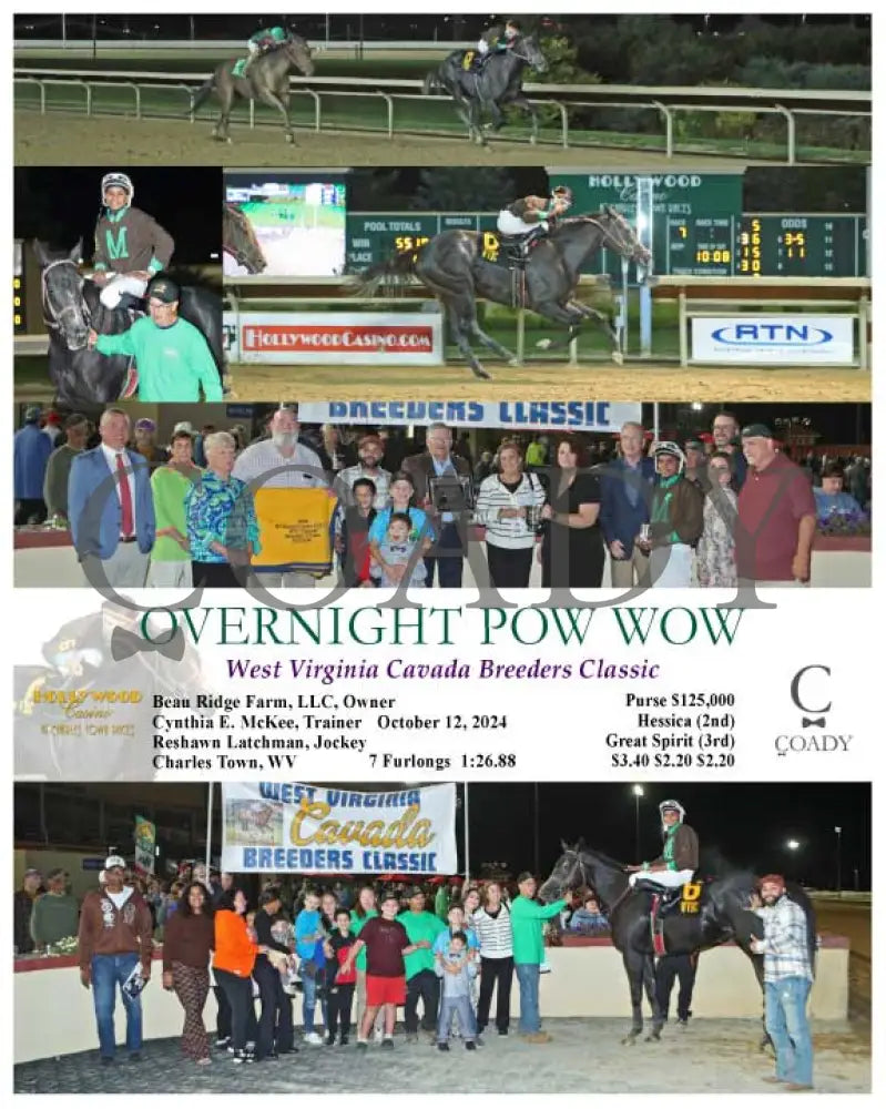 Overnight Pow Wow - West Virginia Cavada Breeders Classic 10-12-24 R07 Ct Hollywood Casino At