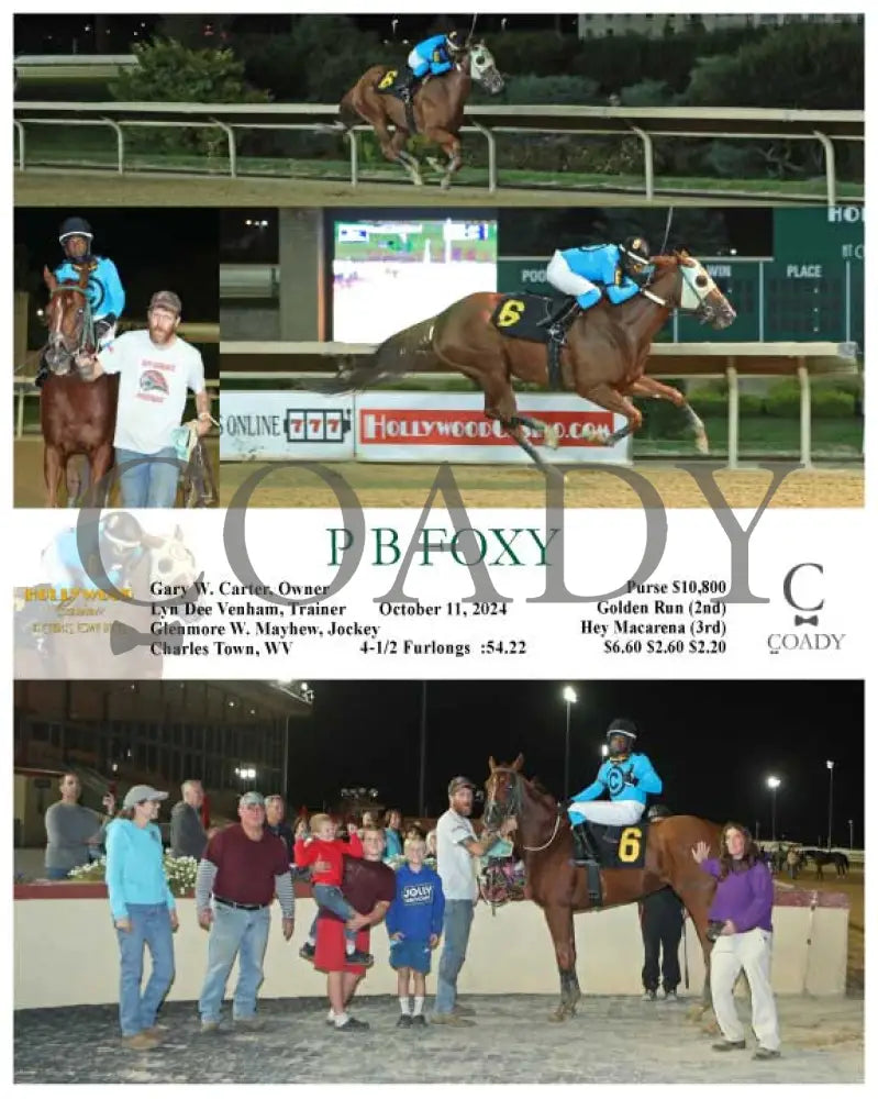 P B Foxy - 10-11-24 R02 Ct Hollywood Casino At Charles Town Races
