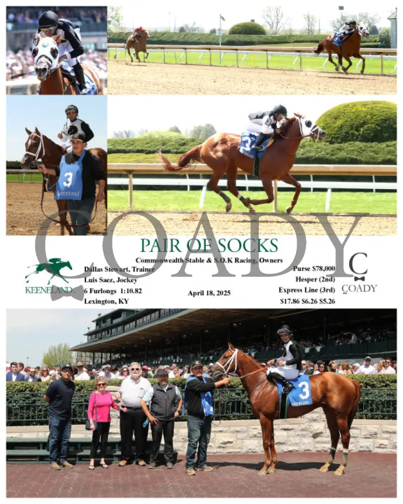 PAIR OF SOCKS - 041825 - Race 01 - KEE Keeneland