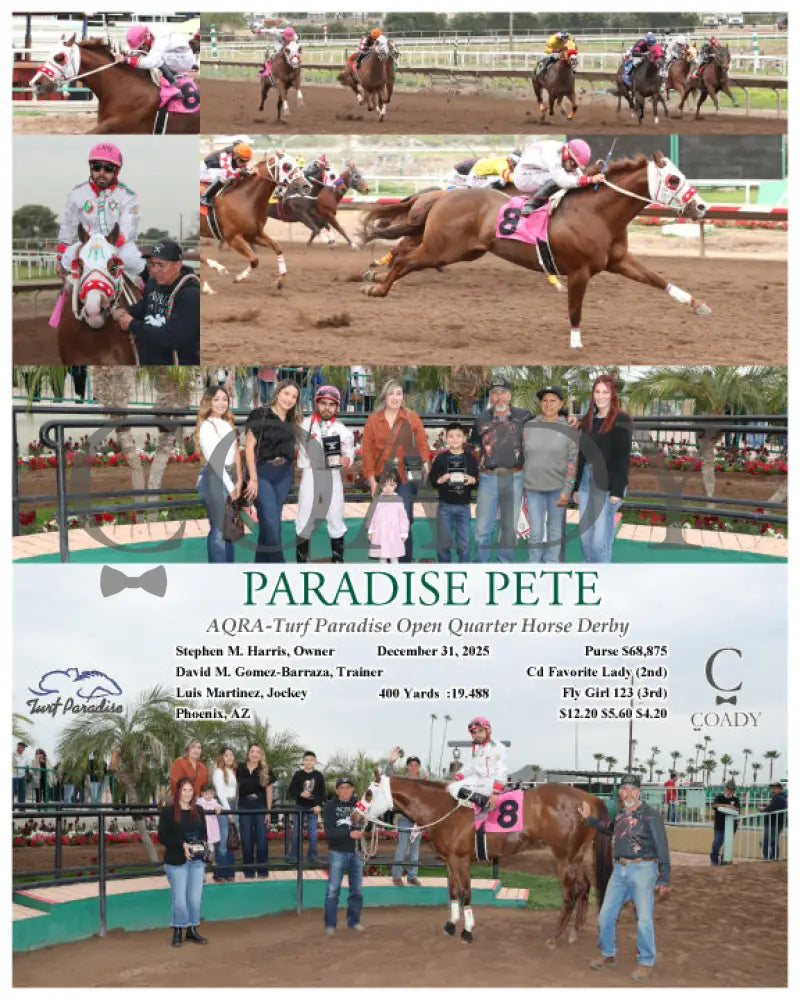 PARADISE PETE - AQRA-Turf Paradise Open Quarter Horse Derby - 12-31-25 - R02 - TUP - Coady Media - Kurtis Coady Photography