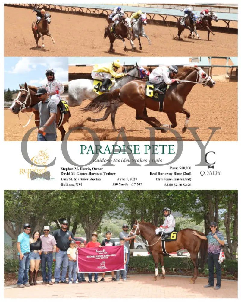 PARADISE PETE - Ruidoso Maiden Stakes Trials - 06-01-25 - R02 - RUI Ruidoso Downs