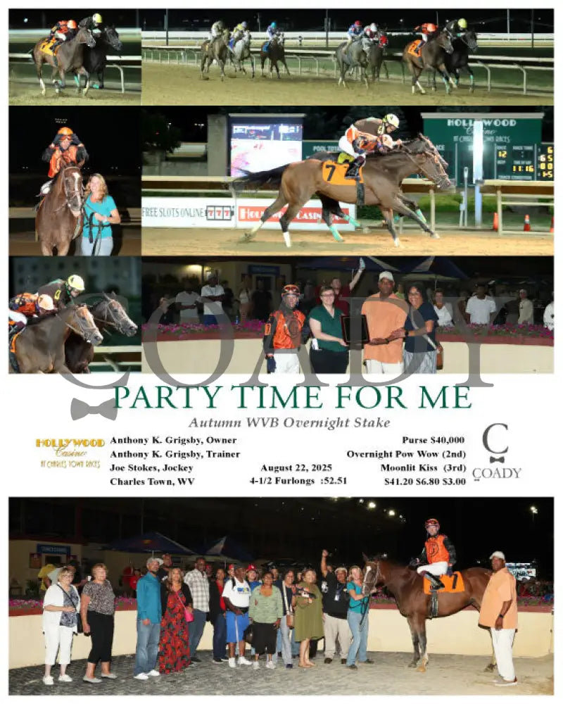PARTY TIME FOR ME - Autumn WVB Overnight Stake - 08-22-25 - R12 - CT Hollywood Casino at Charles Town Races