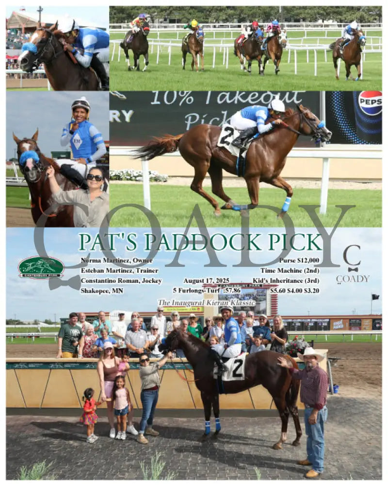 PAT’S PADDOCK PICK 08 17 25 R06 CBY Canterbury Park