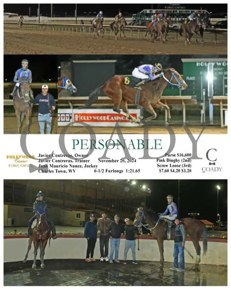 Personable - 11-20-24 R06 Ct Hollywood Casino At Charles Town Races