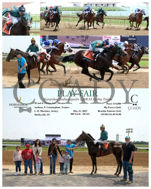 PLAY FAIR - Horseshoe Indianapolis QHRAI Derby Trials - 05-31-25 - R05 - IND Indiana Grand