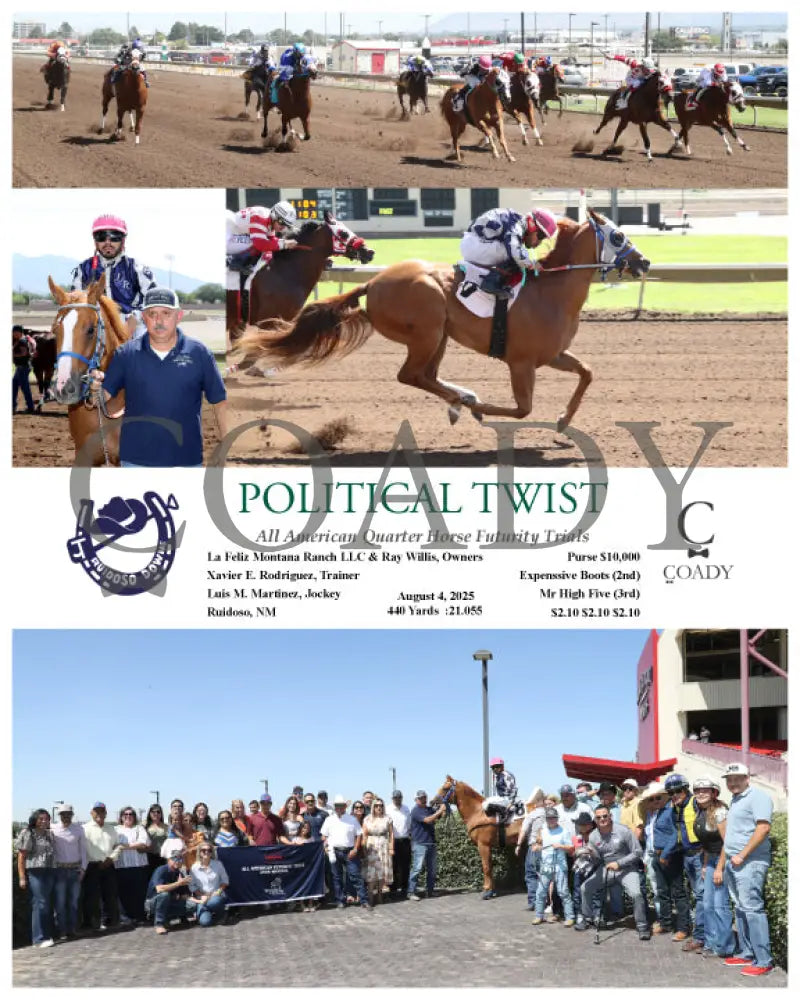 POLITICAL TWIST - All American Quarter Horse Futurity Trials - 08-04-25 - R01 - RUI Ruidoso Downs