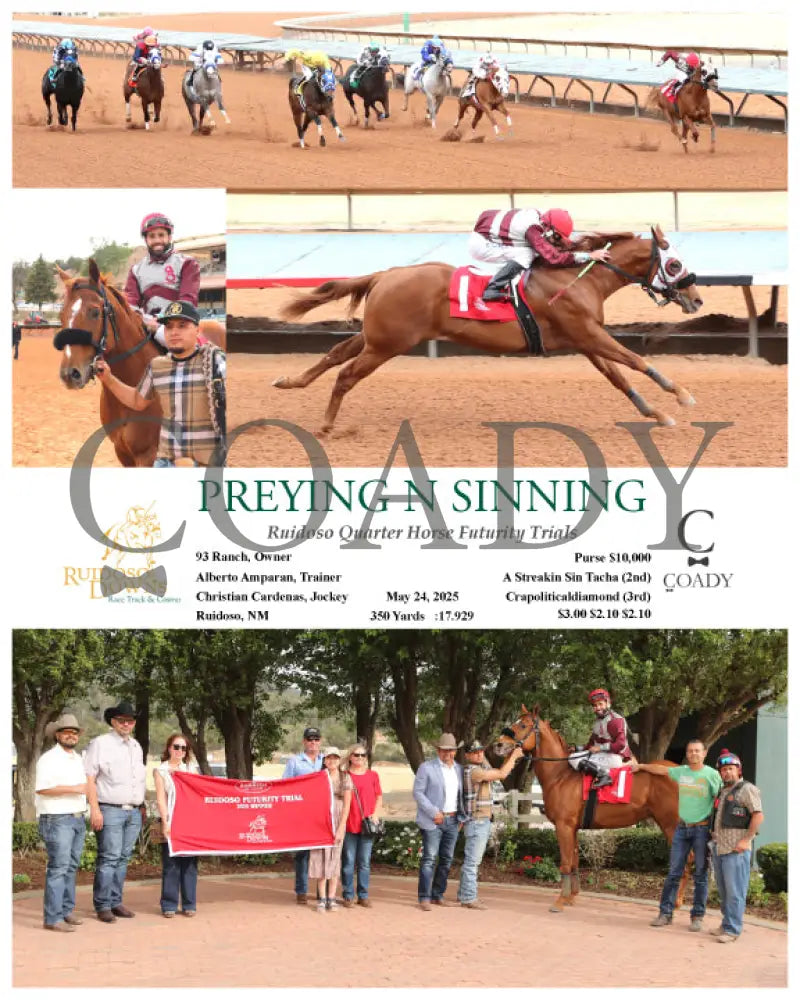PREYING N SINNING - Ruidoso Quarter Horse Futurity Trials - 05-24-25 - R13 - RUI Ruidoso Downs