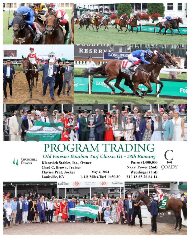 Program Trading - Old Forester Bourbon Turf Classic G1 38Th Running Churchill Downs