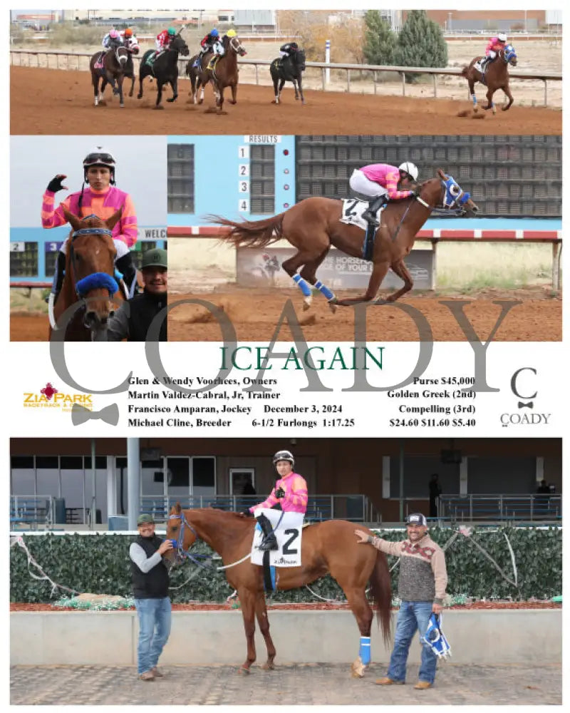 Race 05 ICE AGAIN 120324 Zia Park Michael Cline Breeder - Coady Media - Kurtis Coady Photography
