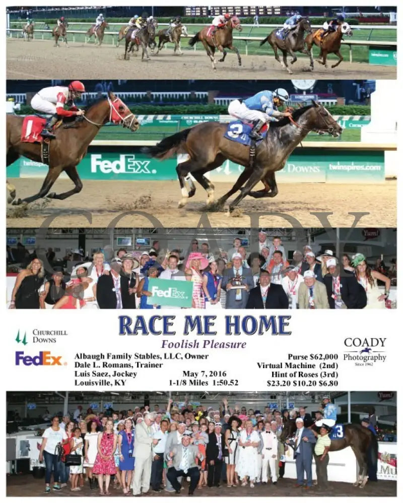 Race Me Home - 050716 Race 14 Cd Churchill Downs