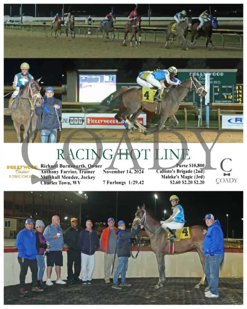 Racing Hot Line - 11-14-24 R01 Ct Hollywood Casino At Charles Town Races