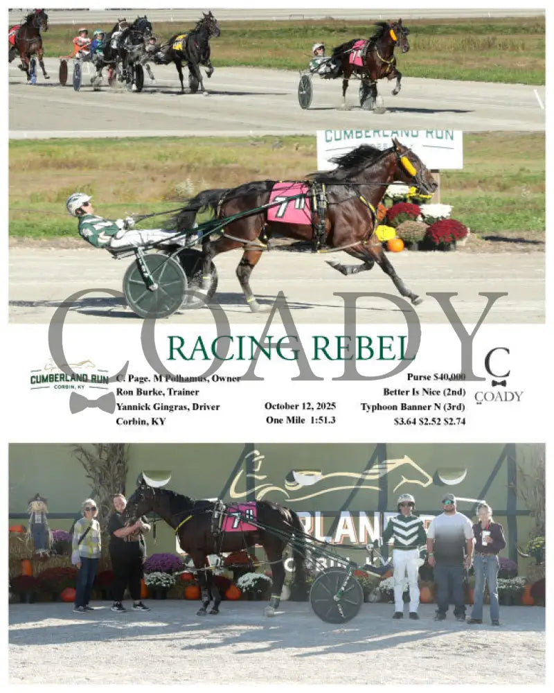 RACING REBEL - 101225 - Race 11 - CMR Presque Isle Downs