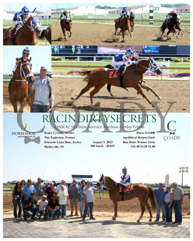 RACINGDIRTYSECRETS - QHRAI Stallion Service Auction Derby Trials - 08-09-25 - R03 - IND Indiana Grand