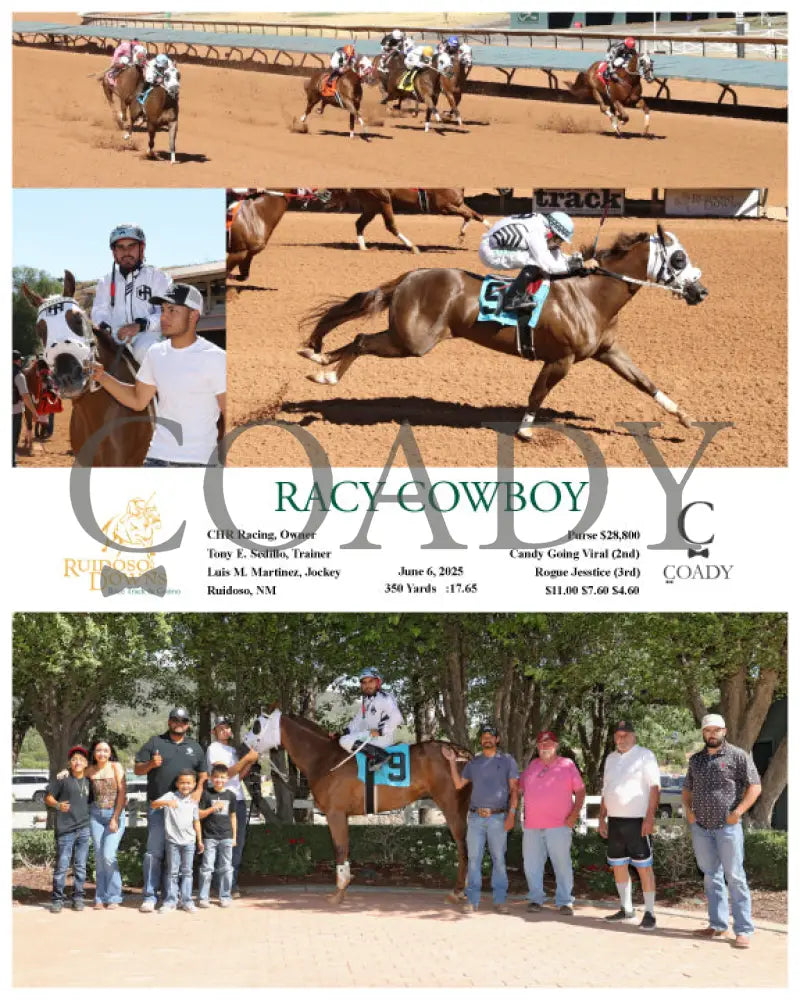 RACY COWBOY - 06-06-25 - R08 - RUI Ruidoso Downs