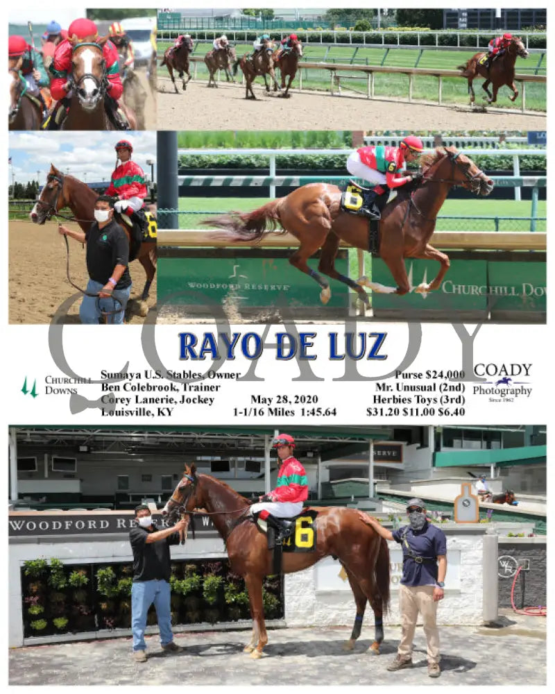 Rayo De Luz - 05-28-20 R04 Cd Churchill Downs