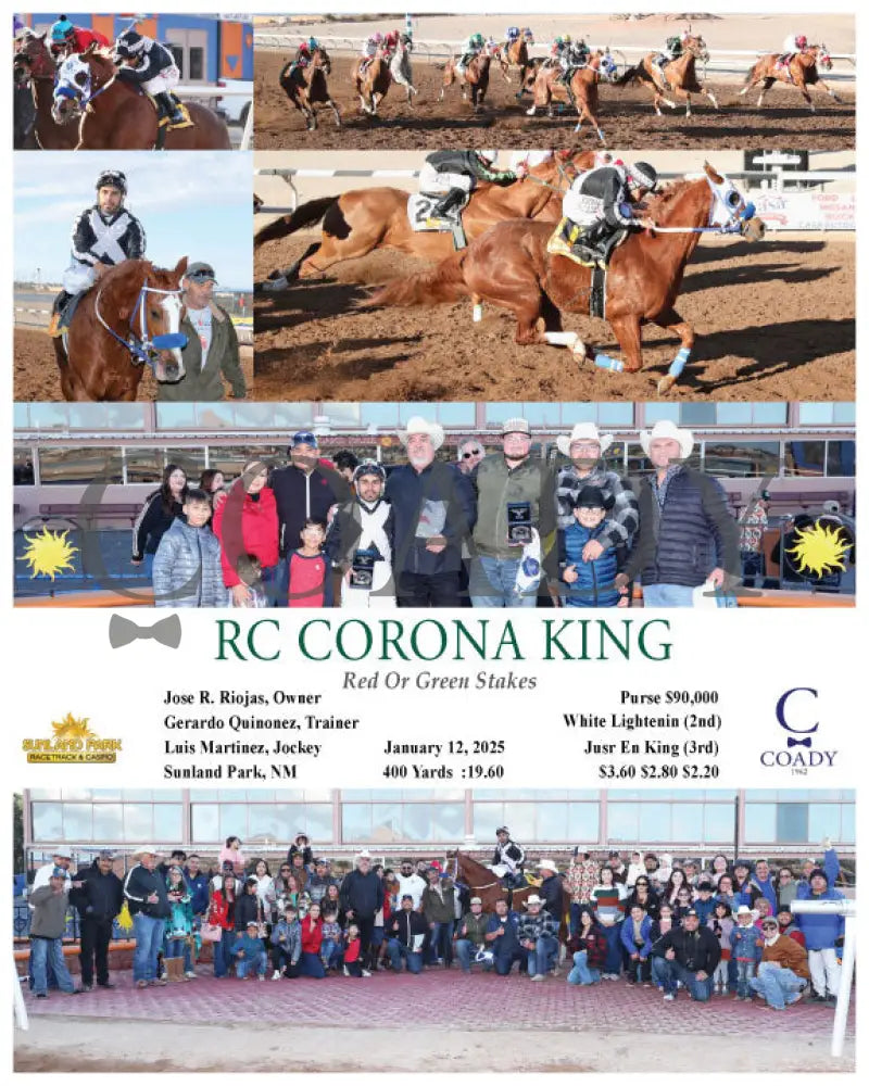 Rc Corona King - Red Or Green Stakes 01-12-25 R08 Sun Turfway Park