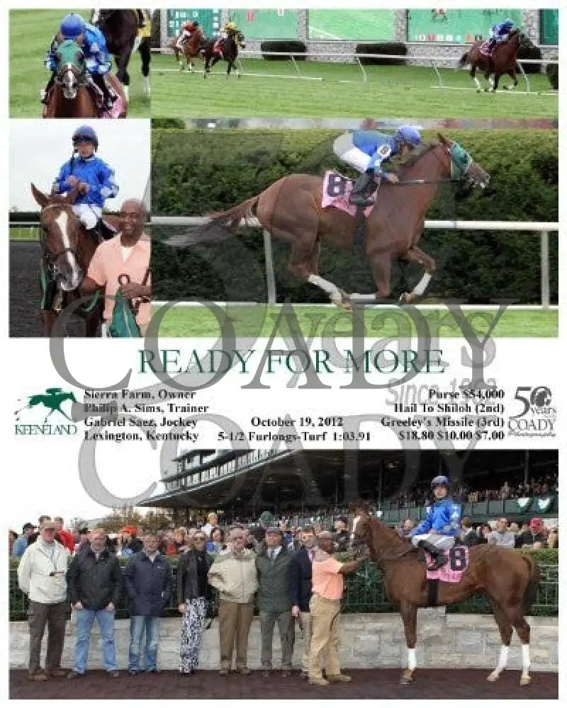 Ready For More - 101912 Race 01 Keeneland