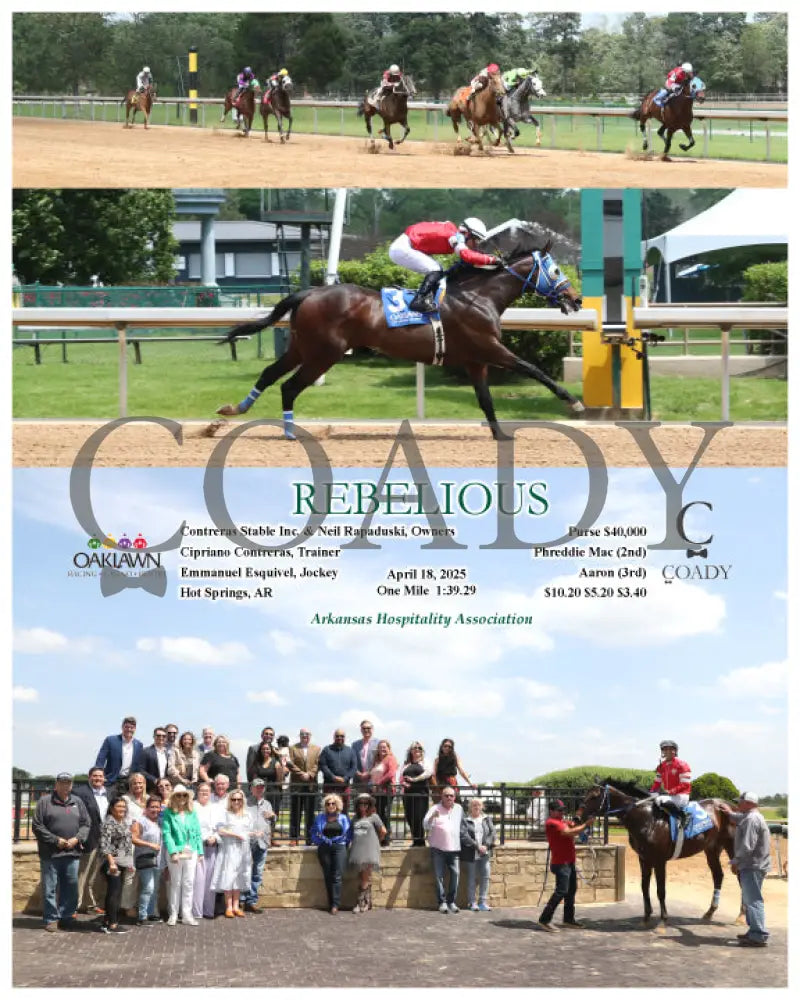 REBELIOUS - 04-18-25 - R04 - OP Oaklawn Park