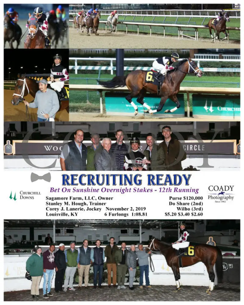 Recruiting Ready - Bet On Sunshine Overnight Stakes 12Th Running 11-02-19 R10 Cd Churchill Downs