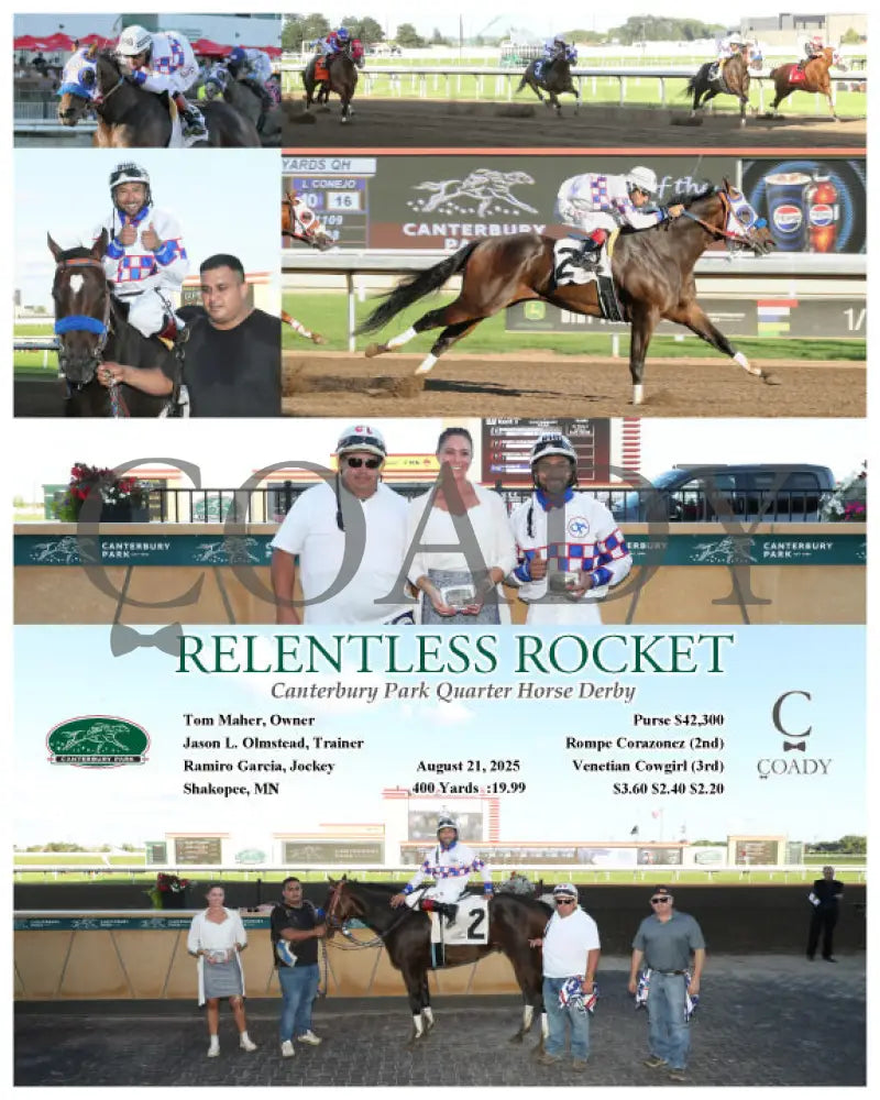 RELENTLESS ROCKET Canterbury Park Quarter Horse Derby 08 21 25 R03 CBY Canterbury Park