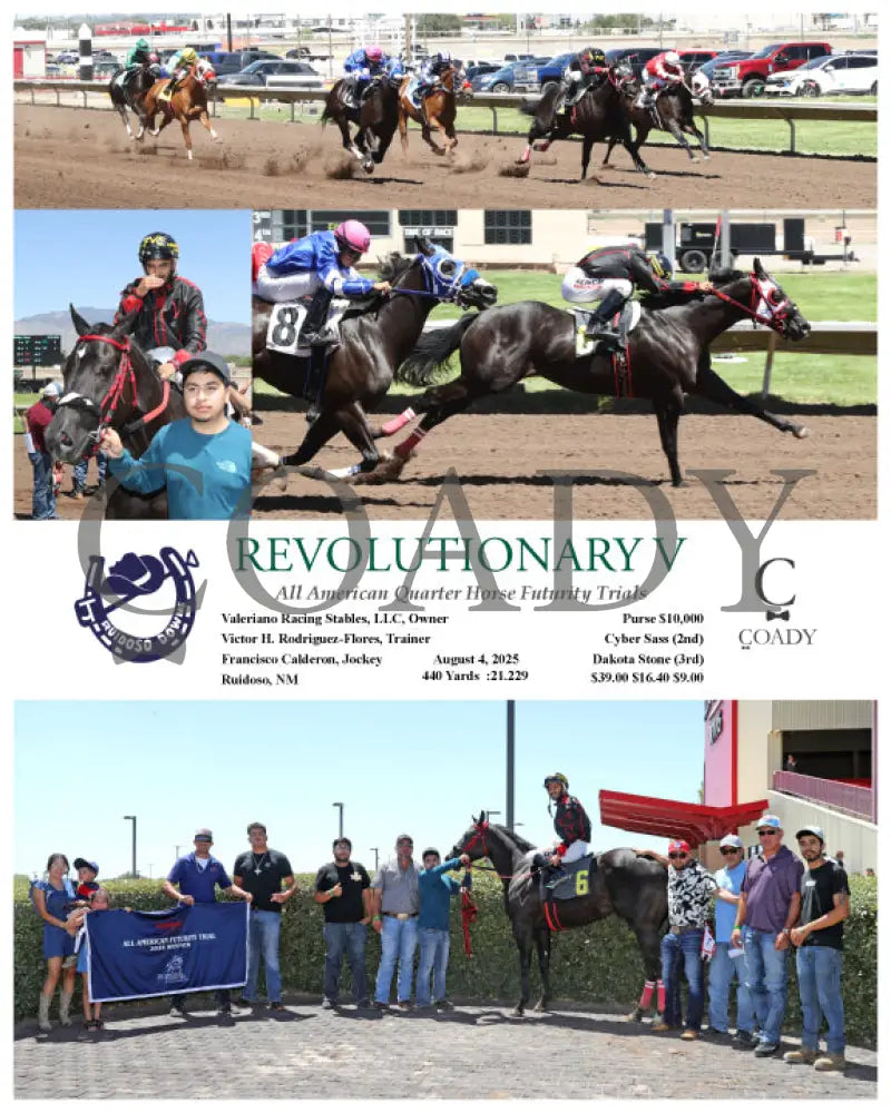 REVOLUTIONARY V - All American Quarter Horse Futurity Trials - 08-04-25 - R08 - RUI Ruidoso Downs