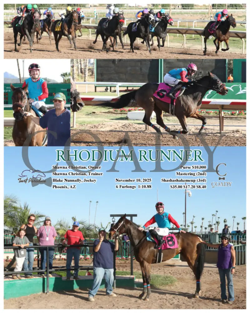 RHODIUM RUNNER - 11-10-25 - R05 - TUP Turf Paradise