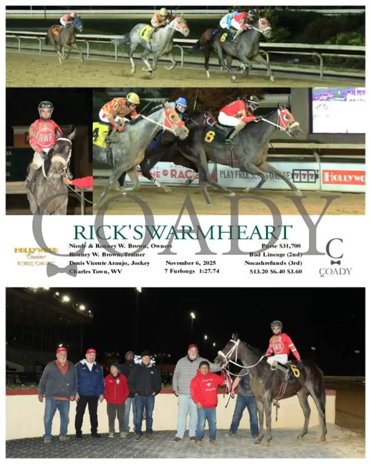RICK’SWARMHEART - 11-06-25 - R06 - CT Hollywood Casino at Charles Town Races