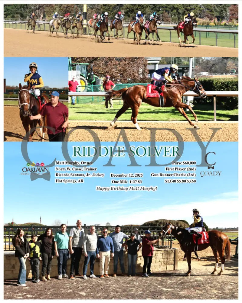RIDDLE SOLVER - 12-12-25 - R03 - OP Oaklawn Park