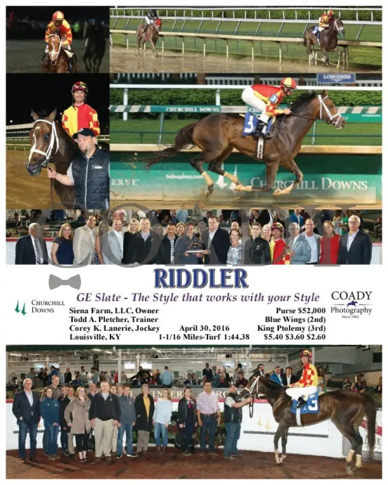 Riddler - 043016 Race 08 Cd Churchill Downs