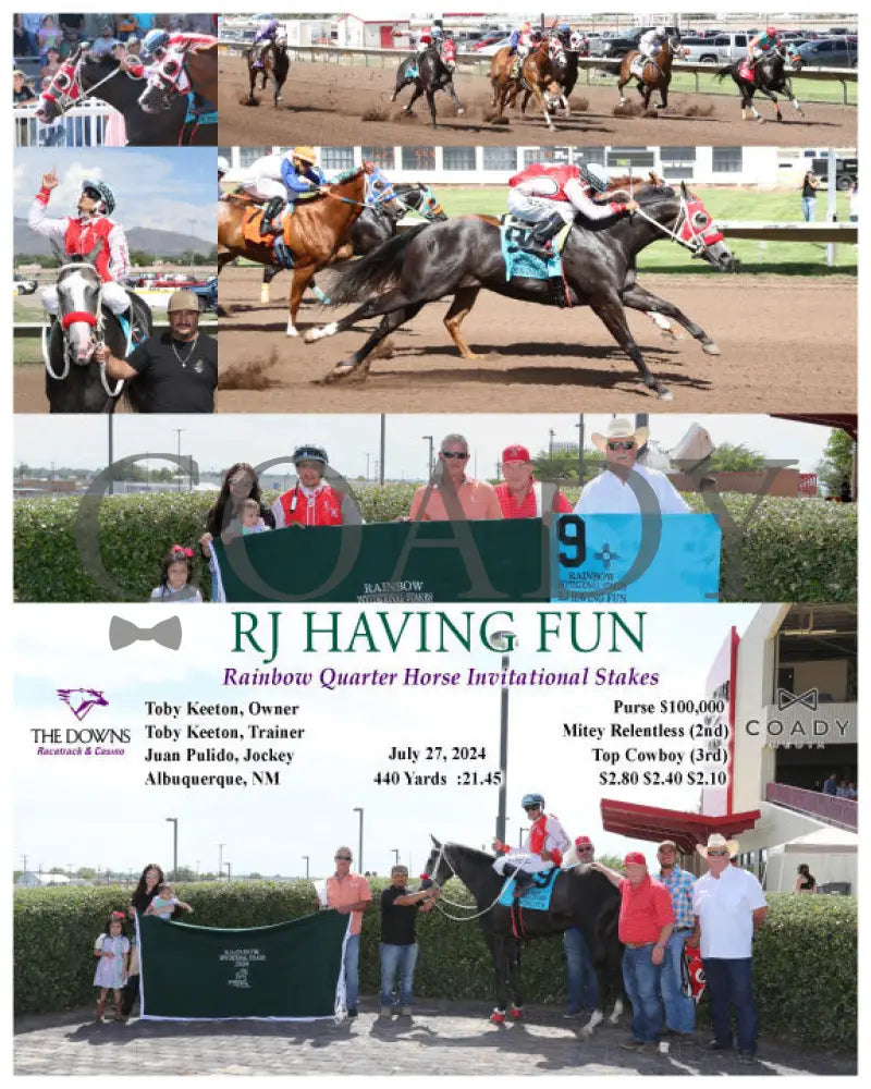 Rj Having Fun - Rainbow Quarter Horse Invitational Stakes 07-27-24 R08 Alb Downs At Albuquerque
