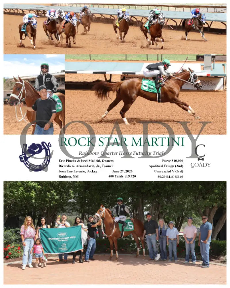 ROCK STAR MARTINI - Rainbow Quarter Horse Futurity Trials - 06-27-25 - R12 - RUI Ruidoso Downs