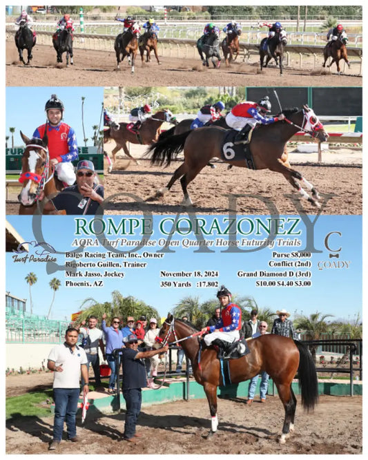 Rompe Corazonez - Aqra Turf Paradise Open Quarter Horse Futurity Trials 11-18-24 R04 Tup