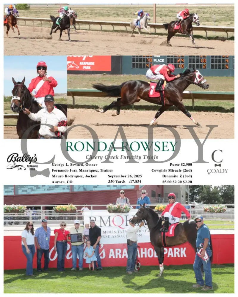 RONDA ROWSEY - Cheery Creek Futurity Trials - 09-26-25 - R01 - ARP Arapahoe Park
