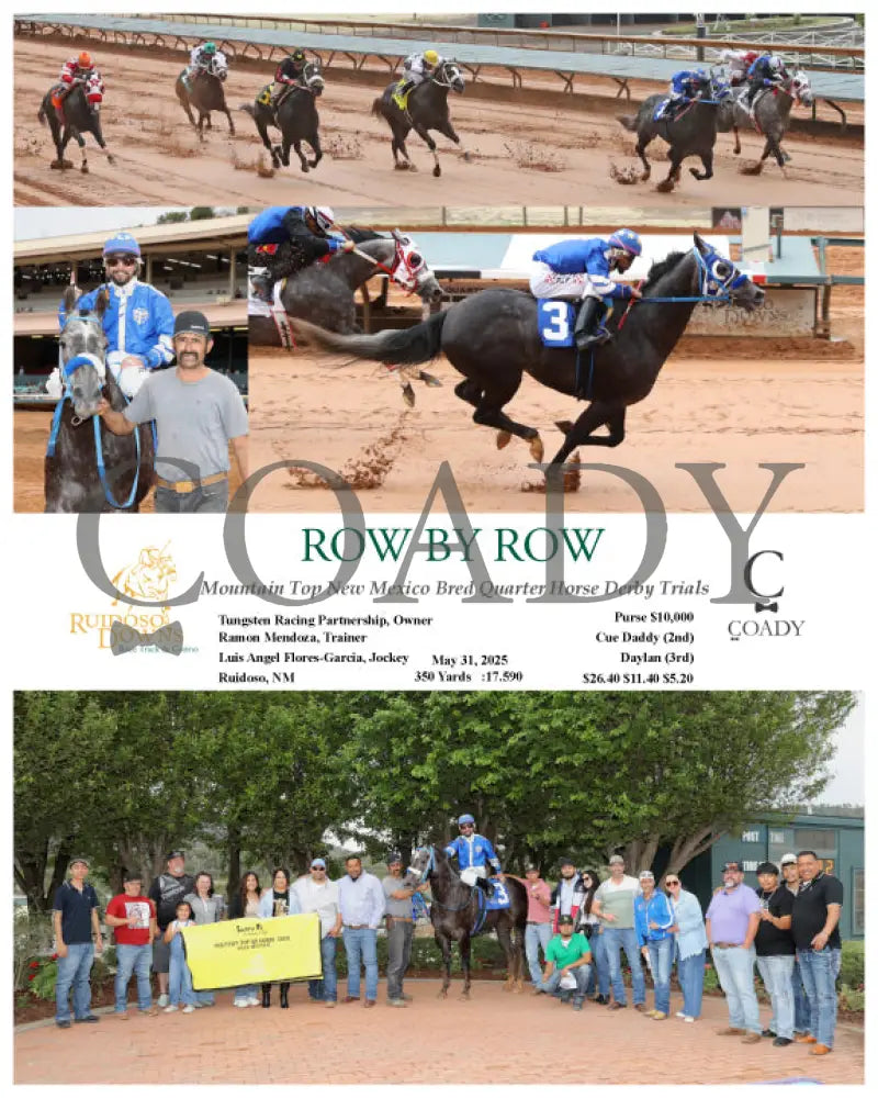 ROW BY ROW - Mountain Top New Mexico Bred Quarter Horse Derby Trials - 05-31-25 - R02 - RUI Ruidoso Downs