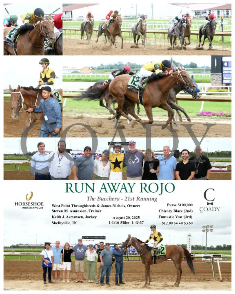 RUN AWAY ROJO The Bucchero 21st Running 08 20 25 R08 IND Indiana Grand