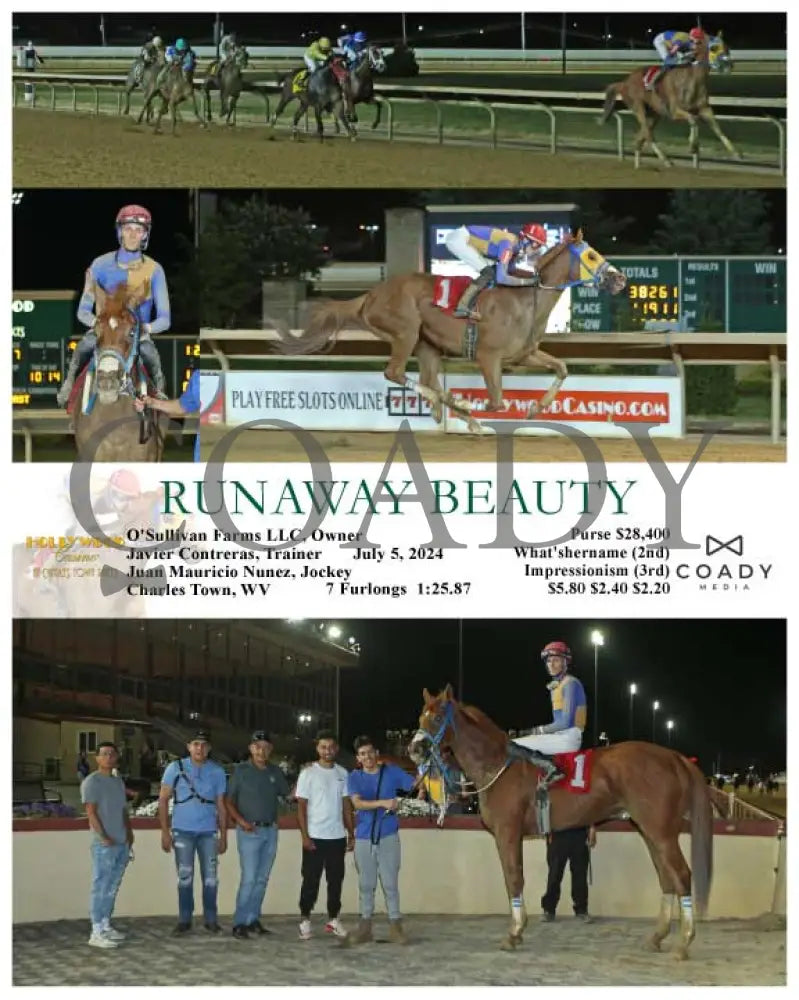 Runaway Beauty - 07-05-24 R07 Ct Hollywood Casino At Charles Town Races