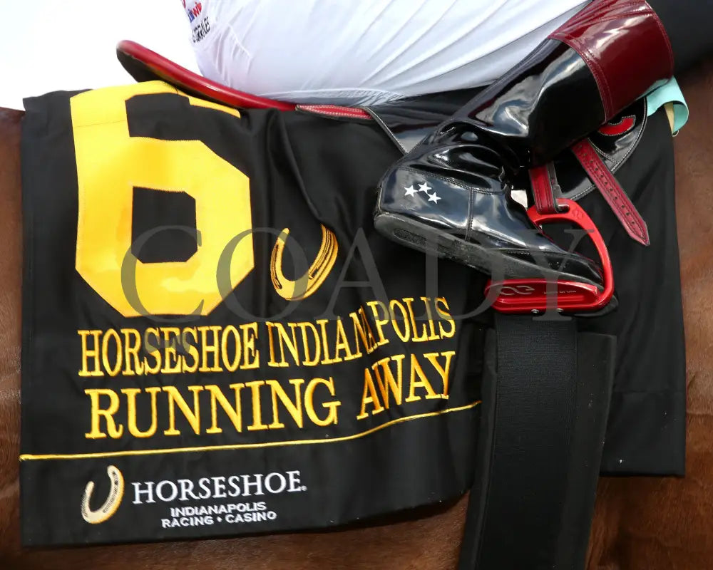 RUNNING AWAY - Horseshoe Indianapolis - 17th Running - 05-14-25 - R07 - Horseshoe Indiana - Saddle Towel 01 - Sammantha
