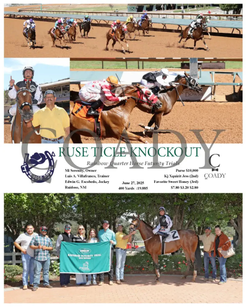 RUSE TICLE KNOCKOUT - Rainbow Quarter Horse Futurity Trials - 06-27-25 - R13 - RUI Ruidoso Downs