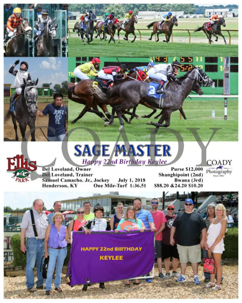 Sage Master - 070118 Race 04 Elp Group Ellis Park