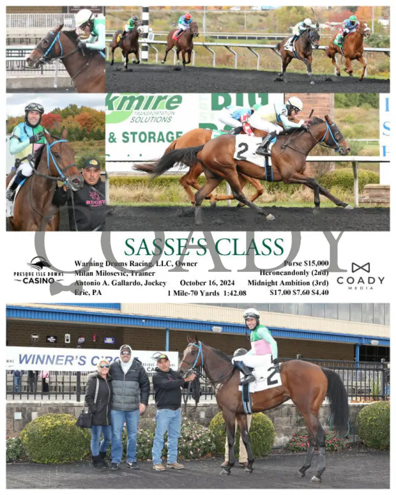 Sasse’s Class - 10-16-24 R02 Pid Presque Isle Downs