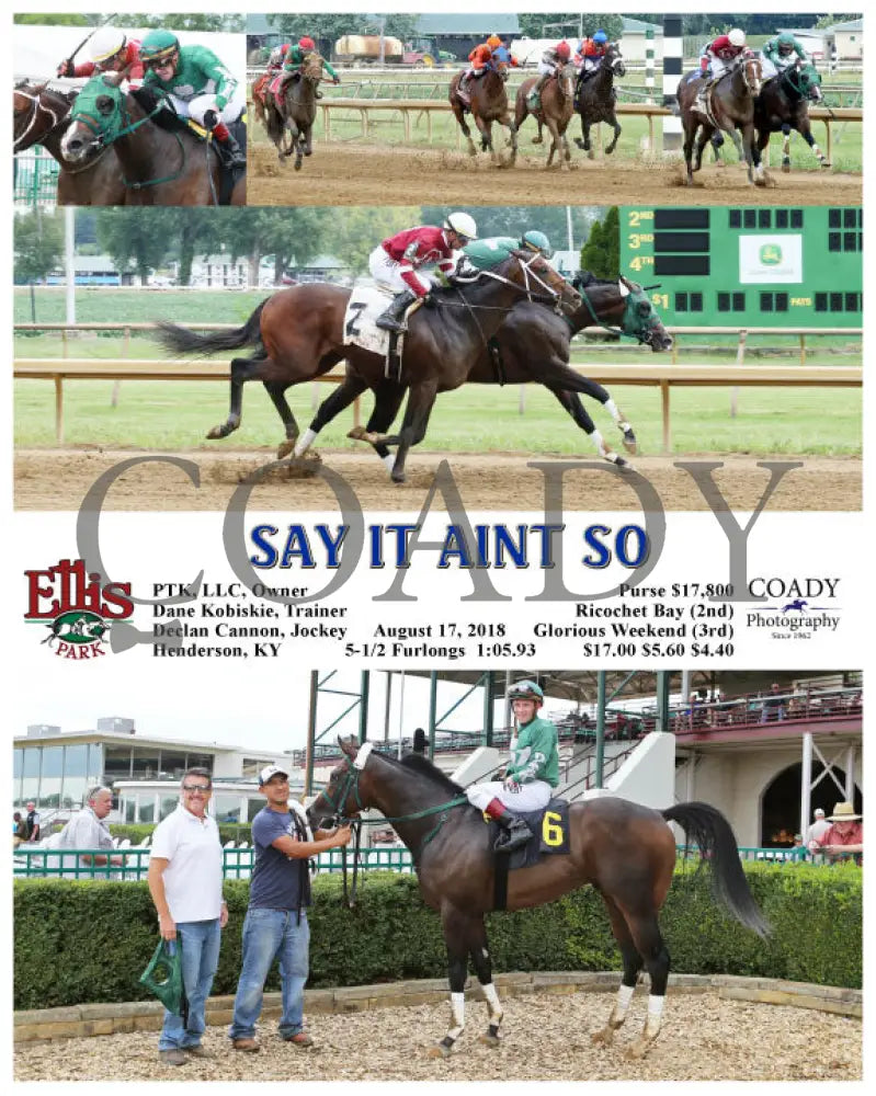 Say It Ain’t So - 081718 Race 02 Elp Ellis Park