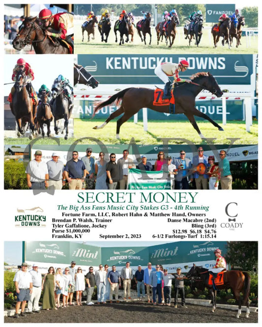 Secret Money - The Big Ass Fans Music City Stakes G3 4Th Running 09-02-23 R09 Kd Kentucky Downs