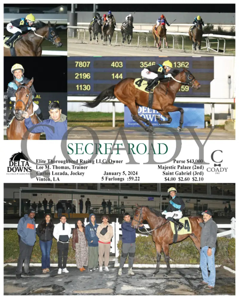 Secret Road - 01-05-24 R03 Ded Delta Downs
